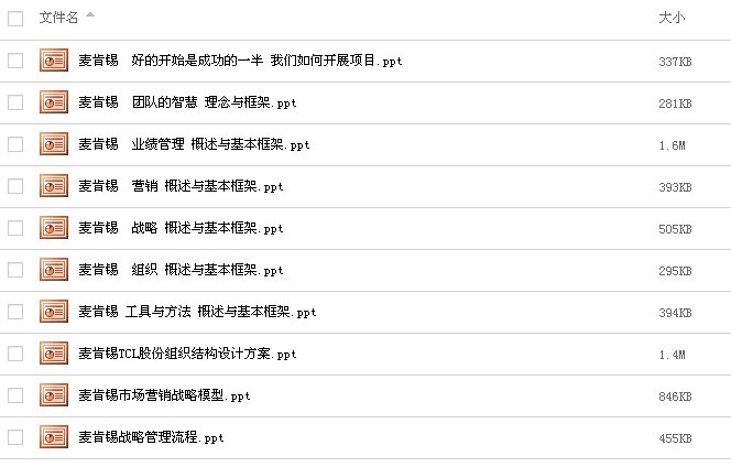 麦肯锡企业咨询?工具及案例集萃下载